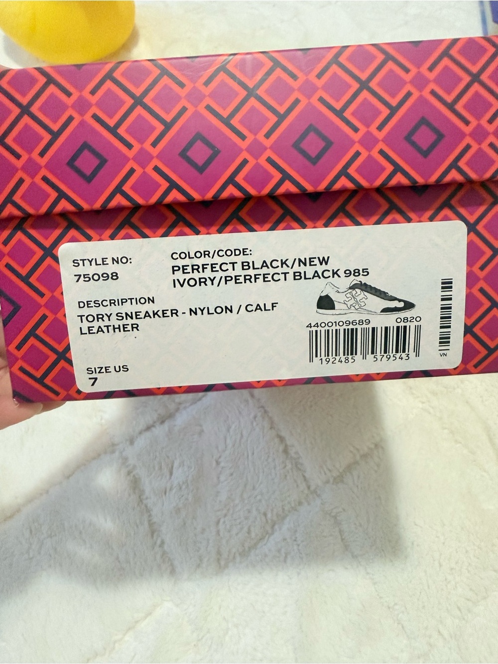 Tory Burch Black/Brown/White Runner Nylon and Suede Sneakers - Picture 8 of 9